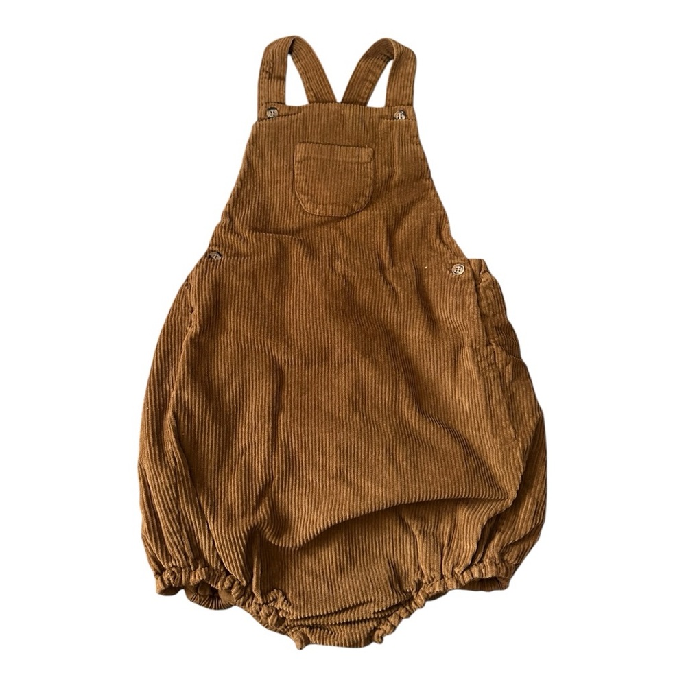 The Simple Folk Kids Rust Corduroy Romper